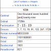 The Number 1729 (Source: Wikipedia (1729))