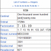 The Number 1729 (Source: Wikipedia (1729))